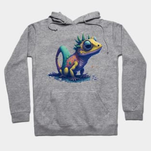 Gamer's Perfect Illustration - Cute Colorful Gekko Hoodie